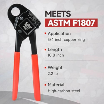 iCrimp Angle Head F1807: Premium PEX Pipe Crimping Tool for – Side View