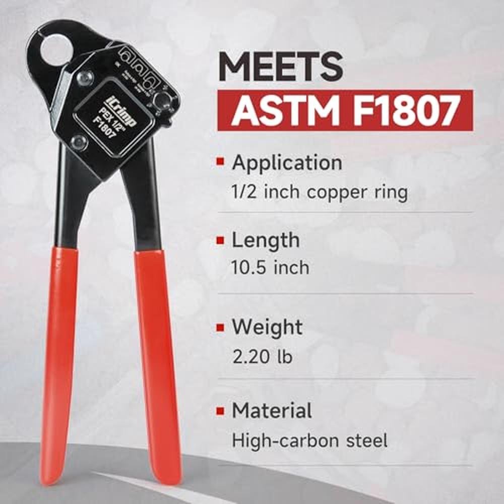 iCrimp Angle Head F1807: Premium PEX Pipe Crimping Tool for – Side View