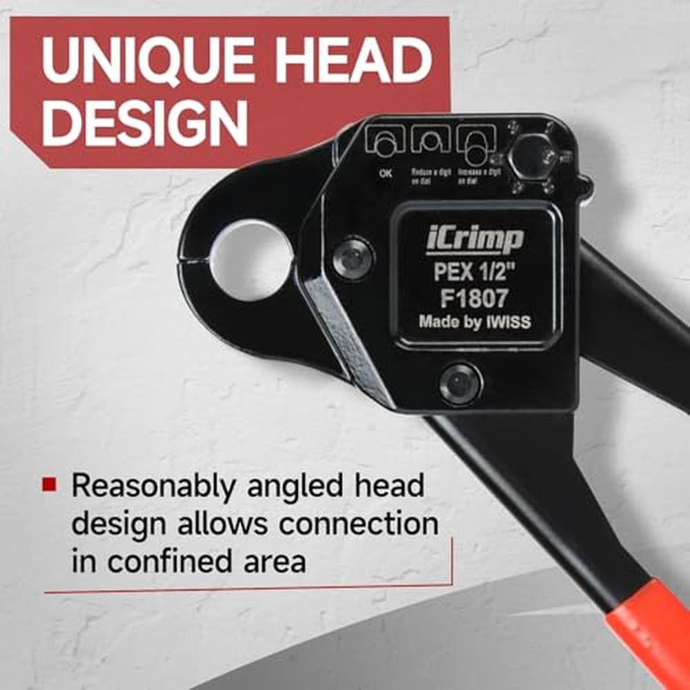 iCrimp Angle Head F1807: Premium PEX Pipe Crimping Tool for – In Use