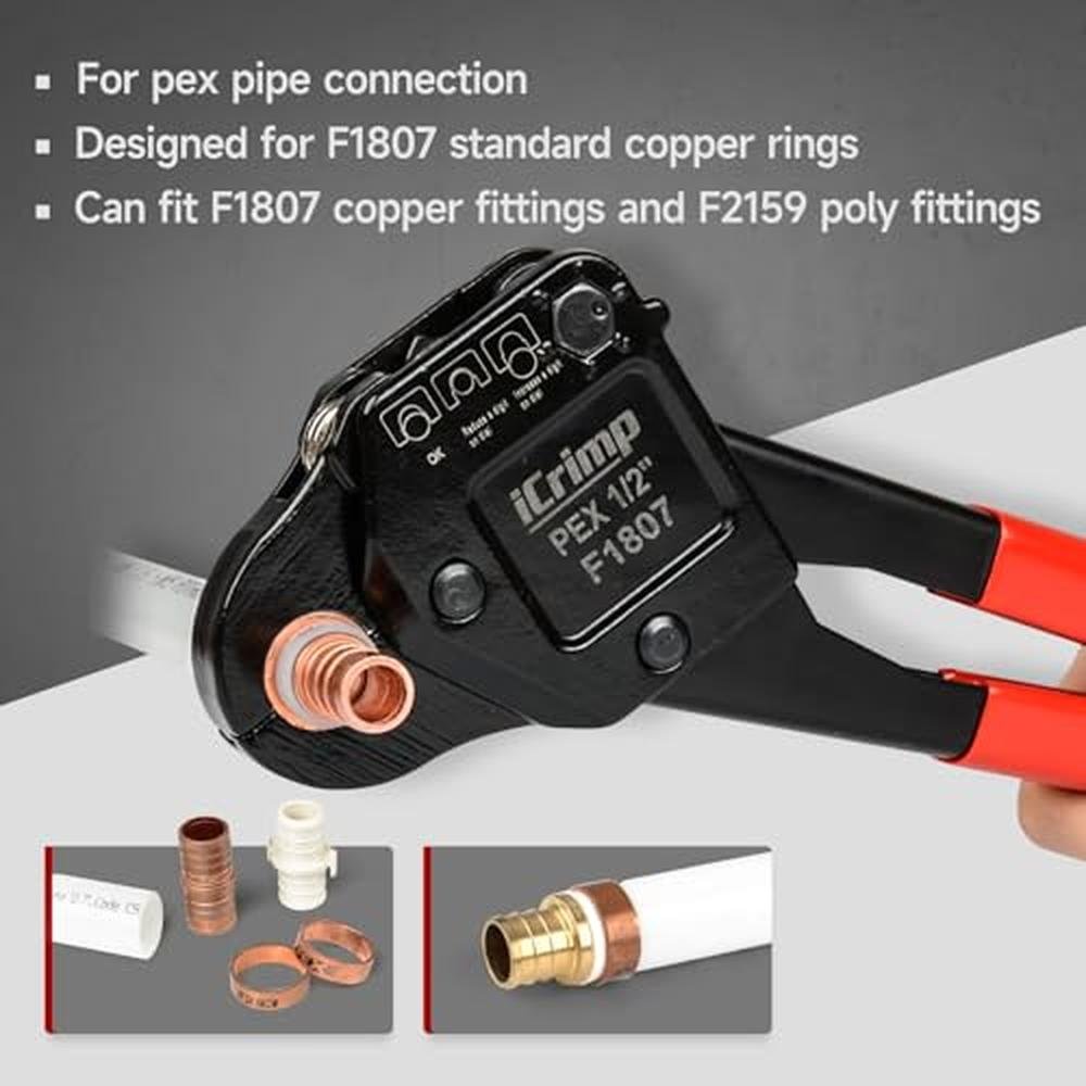 iCrimp Angle Head F1807: Premium PEX Pipe Crimping Tool for – Packaging