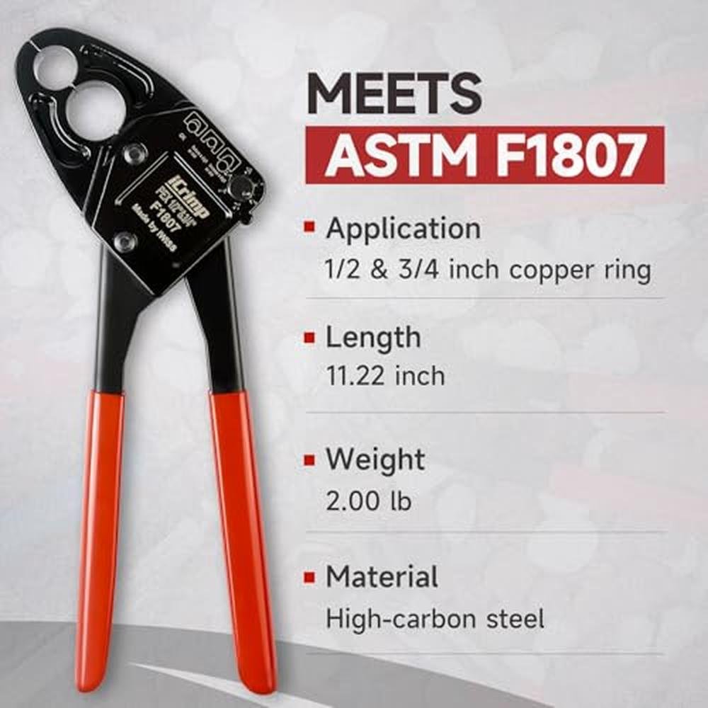 iCrimp Angle Head F1807: IWISS PEX Pipe Crimping Tool – Side View