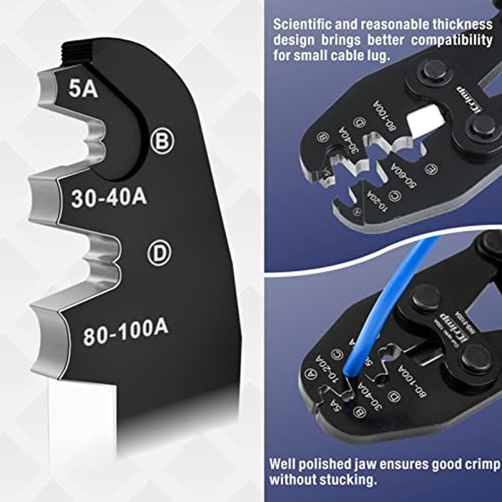 Battery Lug: iCrimp B-Type Crimper for Open Barrel Lug – In Use
