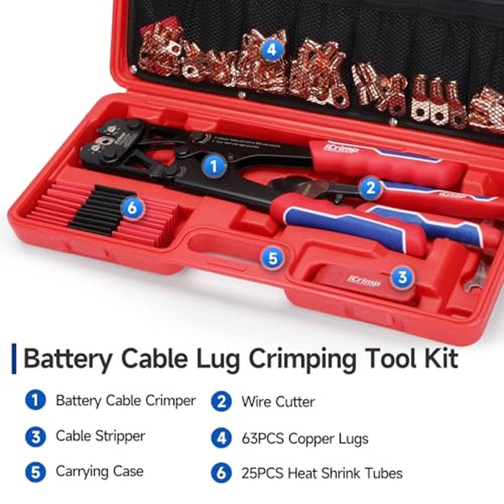 iCrimp Battery Cable Lug Crimping Tool Kit – Side View