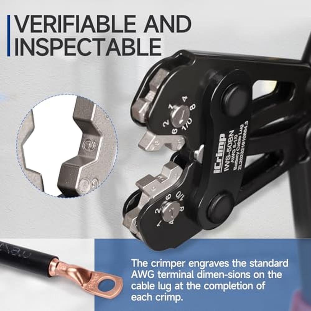iCrimp Battery Cable Lug Crimping Tool Kit – In Use