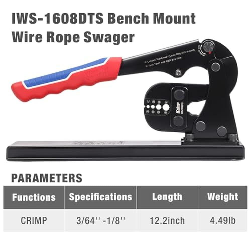 Bench iCrimp: iCrimp Bench Swaging Tool for Crimping – Side View