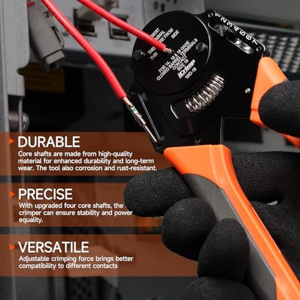 icrimp closed barrel crimper: 4-way indent 8 impression – Close-up Detail