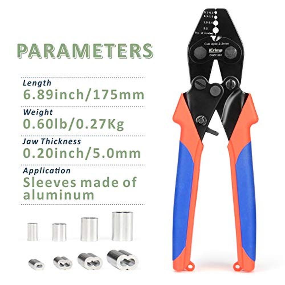 CWR1522 Sleeves: iCrimp CWR1522 Wire Rope Crimping Tool – Side View