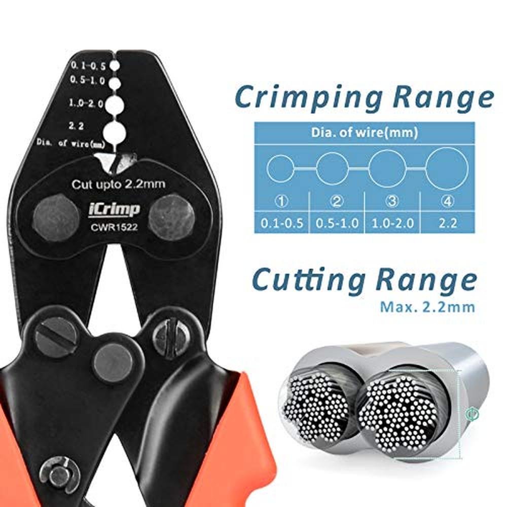 CWR1522 Sleeves: iCrimp CWR1522 Wire Rope Crimping Tool – Close-up Detail