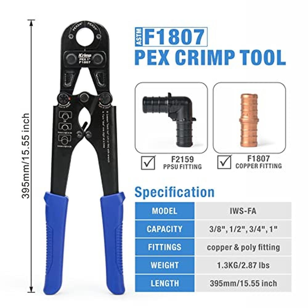 PEX Copper Crimper: iCrimp F1807 PEX Tubing Crimping Tool – Close-up Detail