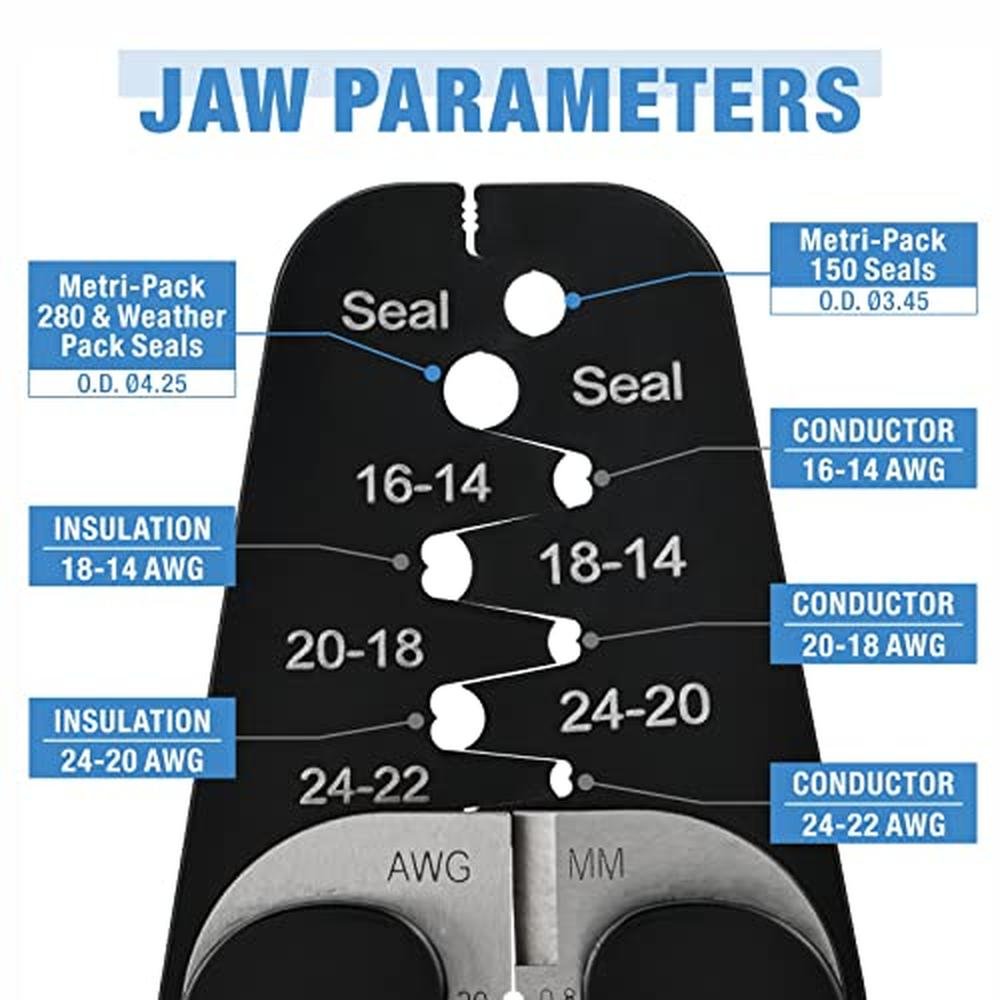 Wire Terminals: iCrimp IWC-1424AB Wire Crimping Tool for – Close-up Detail