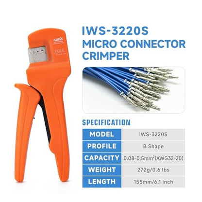 iCrimp IWS-3220S: Premium Micro Pin Connector Crimping Tool – Side View