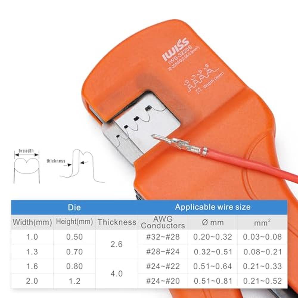 iCrimp IWS-3220S: Premium Micro Pin Connector Crimping Tool – Close-up Detail