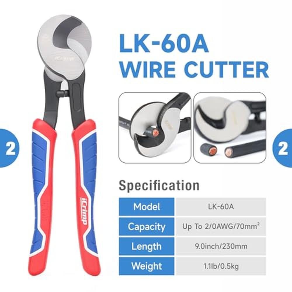 Battery Cable: iCrimp IWS-50BN Terminal Crimping Tool Kit – Close-up Detail