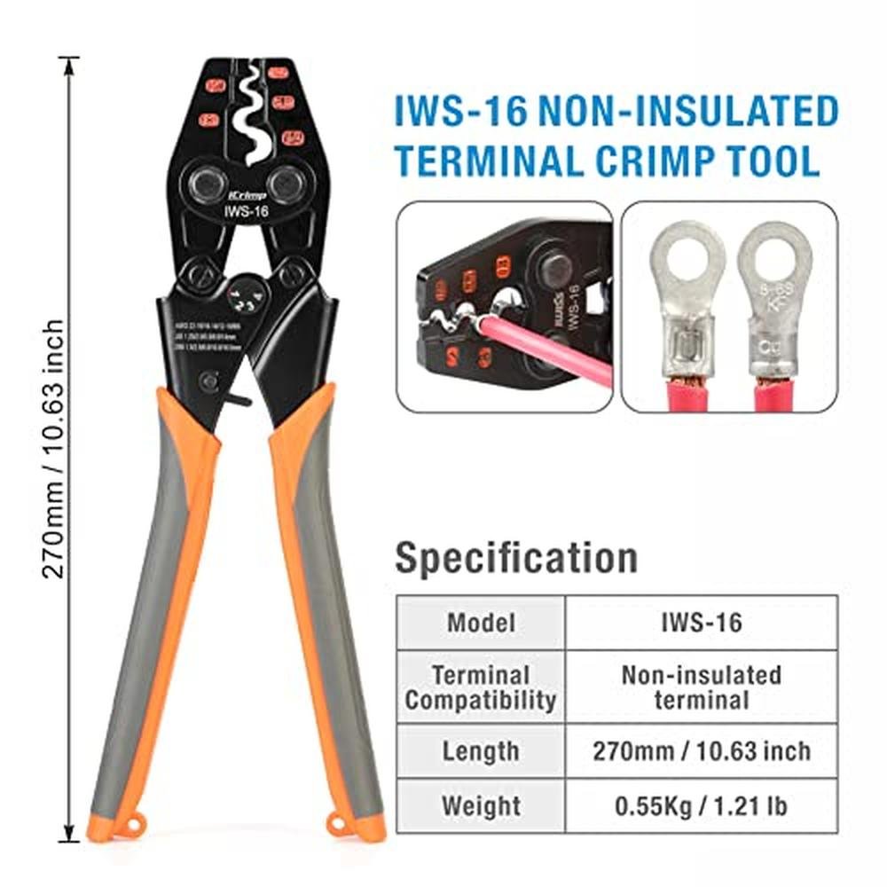 Terminal Crimper: iCrimp Non Insulated Terminal Crimper AWG – Side View