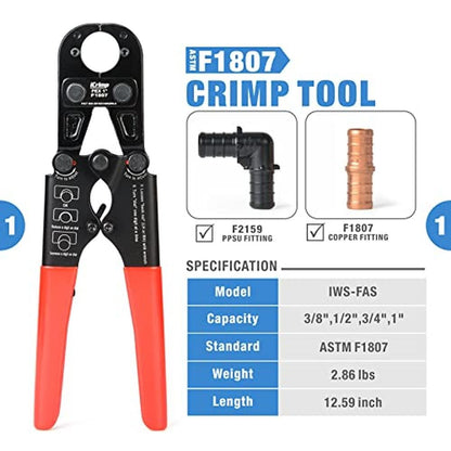 PEX Crimping Tool Kit: iCrimp PEX Copper Crimp Rings – Side View