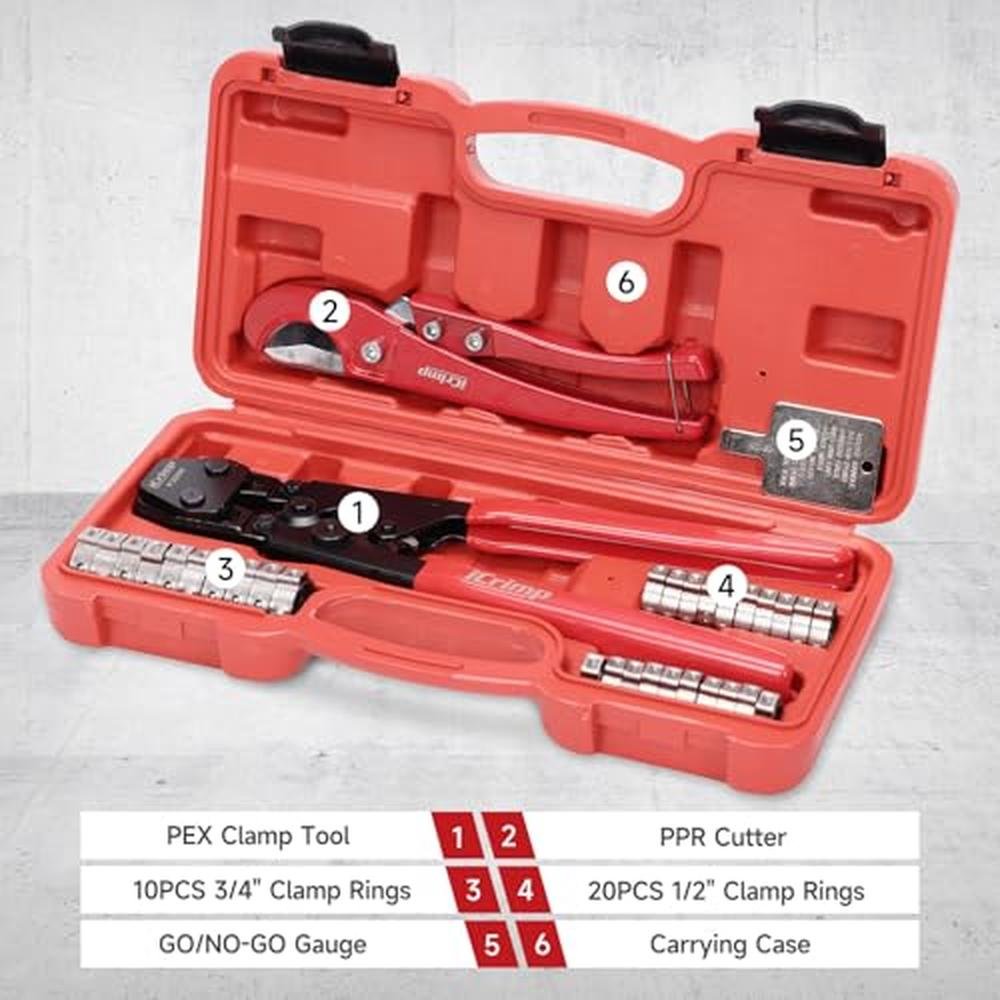 PEX Tool: iCrimp PEX Pipe Clamp Crimping Tool Kit – Side View