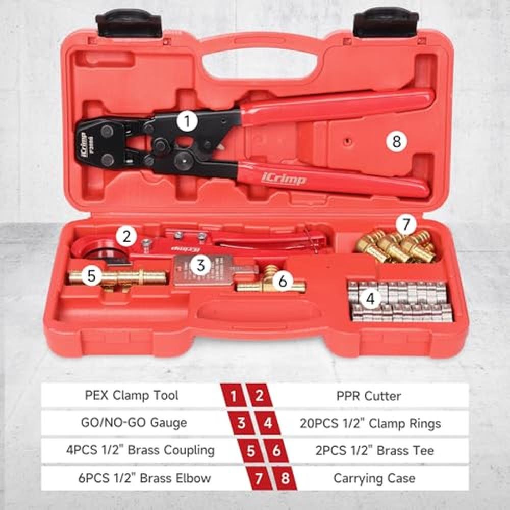 PEX Tool: iCrimp PEX Pipe Clamp Crimping Tool Kit – Side View