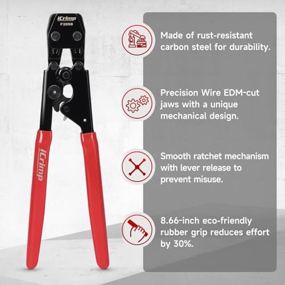PEX Tool: iCrimp PEX Pipe Clamp Crimping Tool Kit – Close-up Detail