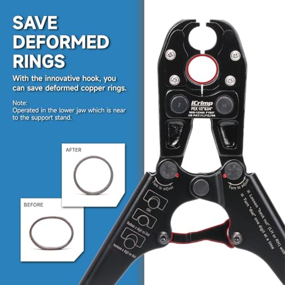iCrimp Tool: iCrimp Pex Pipe Crimping Tool with Convertible – Close-up Detail