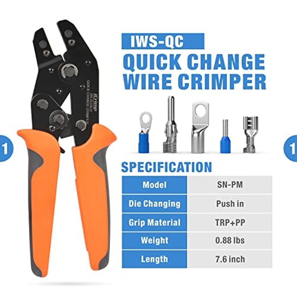 Connector Insulated: iCrimp Quick Change Ratcheting Crimper – Side View