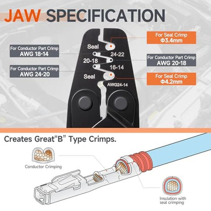 iCrimp Ratchet: iCrimp IWS-1424BP Weather Pack Sealed – Side View