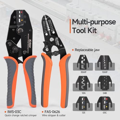 Insulated iCrimp: USA Warehouse 8-Piece Ratcheting Crimping – Side View
