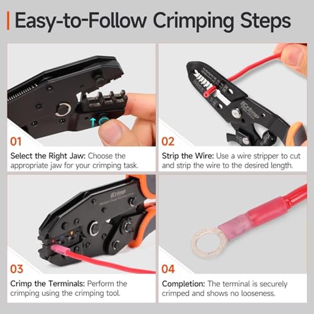 Insulated iCrimp: USA Warehouse 8-Piece Ratcheting Crimping – Packaging