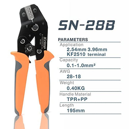 icrimp 28b: Dupont Terminal Ratchet Crimper 0.1-1.0mm – Side View