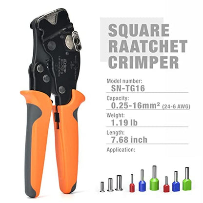 iCrimp Square: Ratchet Crimper for End Sleeves and Ferrules – Side View