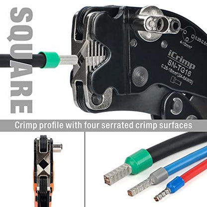 iCrimp Square: Ratchet Crimper for End Sleeves and Ferrules – Close-up Detail
