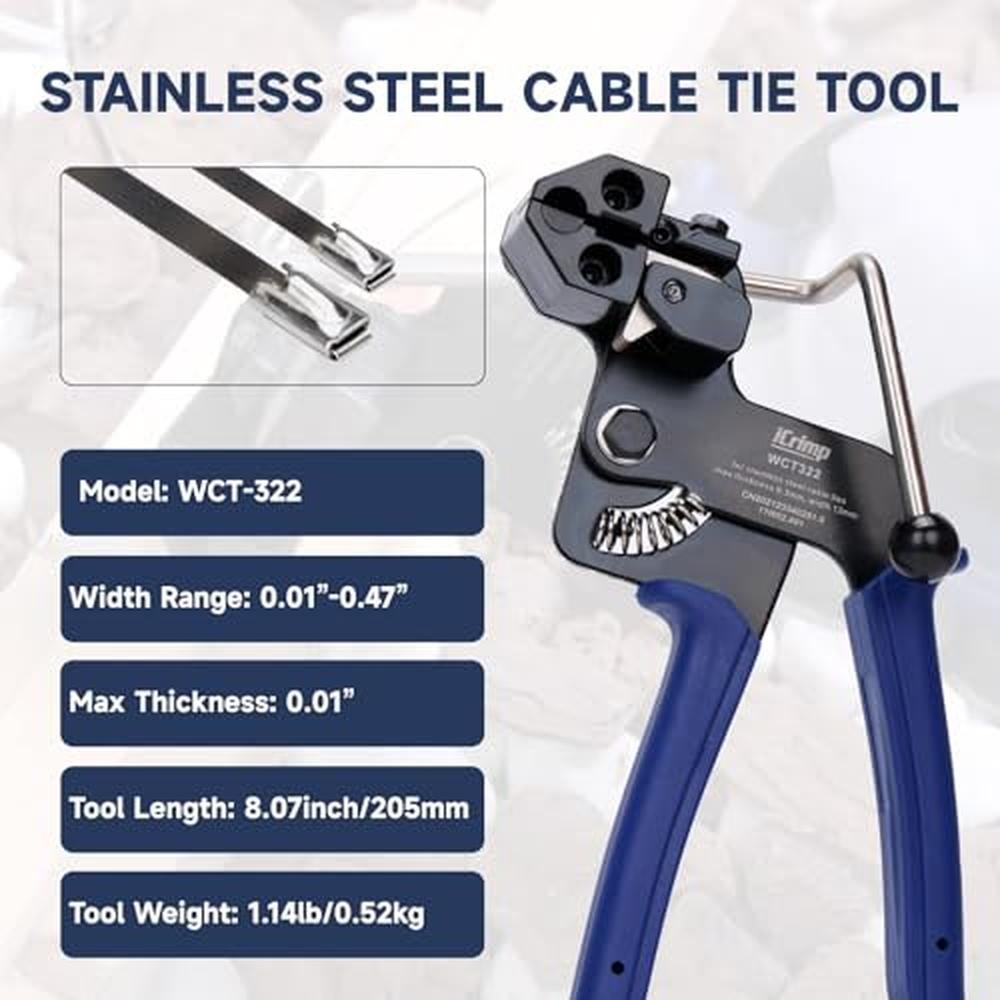 Cable Tool: iCrimp Stainless Steel Cable Tie Tool Zip Gun – Side View
