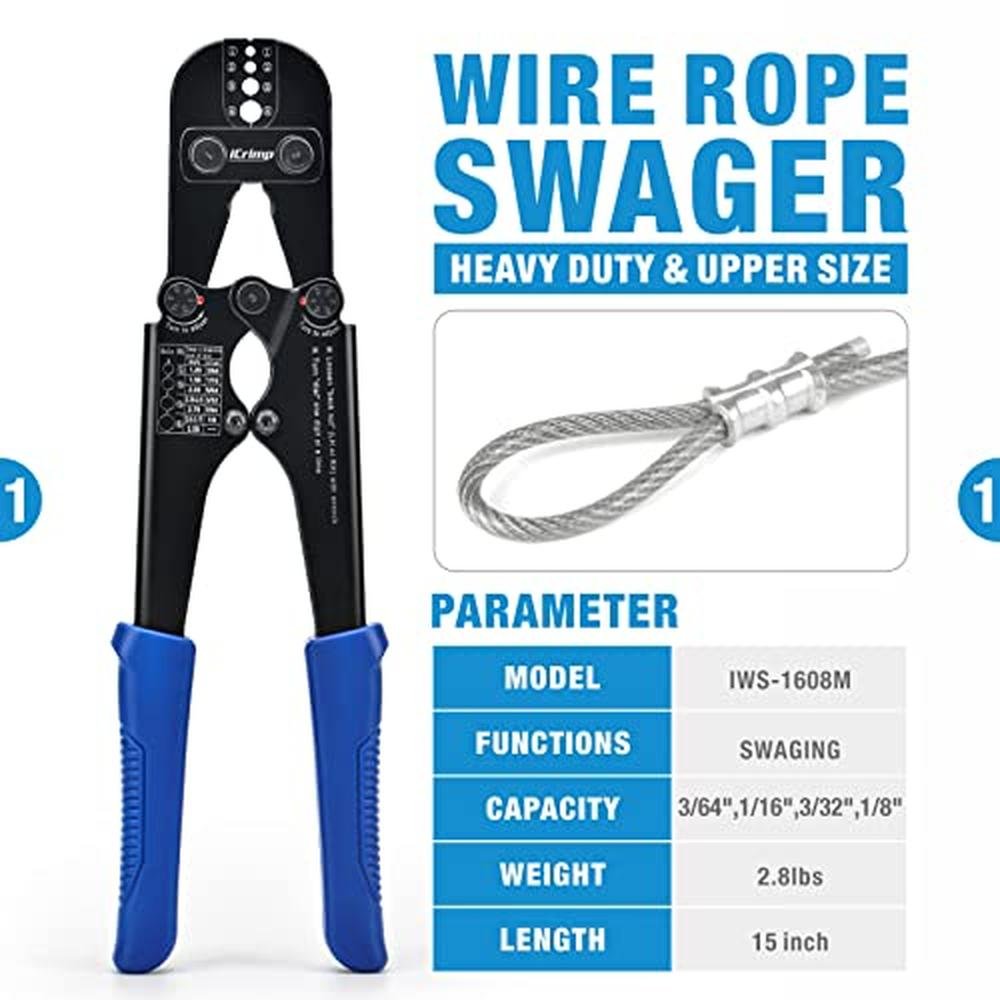 Wire Rope Crimping Tool: iCrimp Aluminum Loop Sleeve Two – Side View
