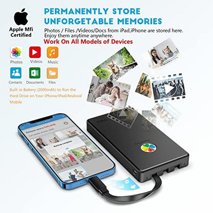 Drive iPhone: iDiskk App-le Certified 2TB External Hard – Side View