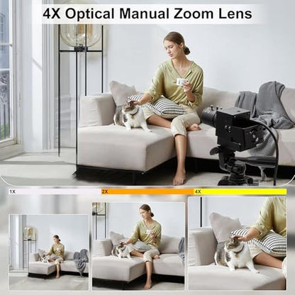 4K USB Camera: IFWAETR 2.8-12mm 4X Optical Manual Lens – Side View