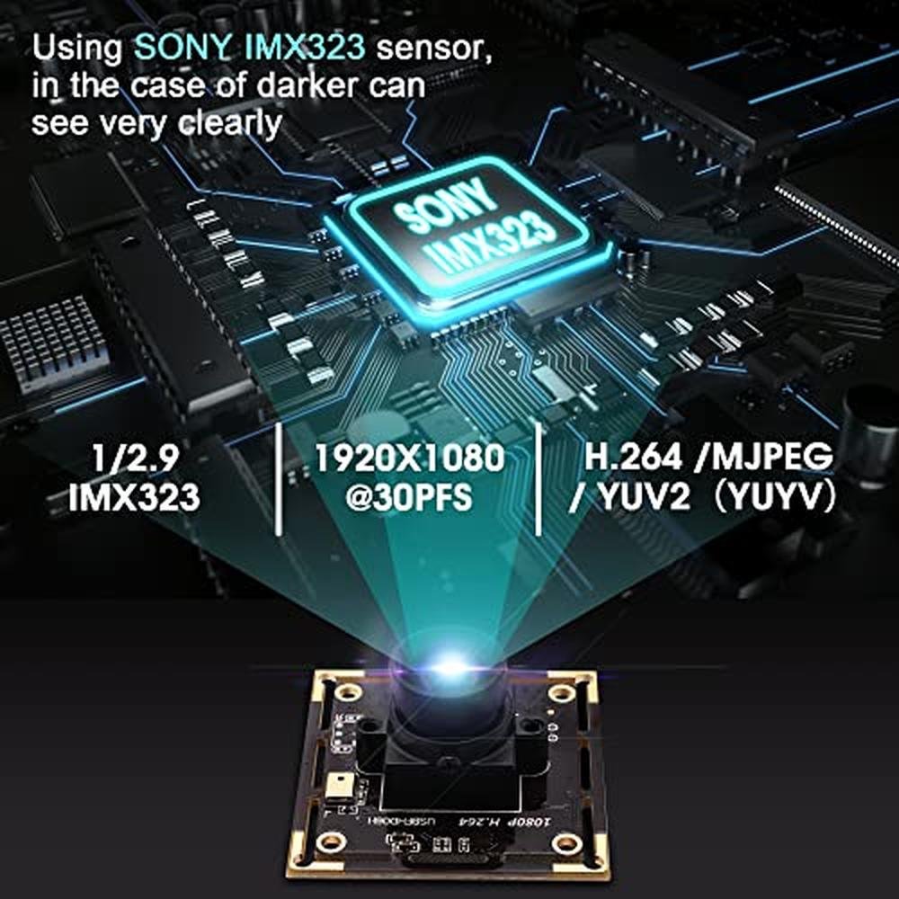 Camera IFWATER: IFWATER 1080P USB Camera Module 2MP IMX323 – Side View