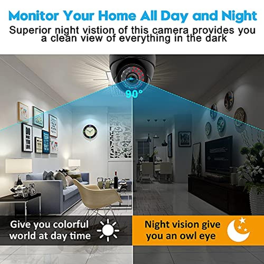 Camera Night Vision: IFWATER Security Dome Camera – Side View