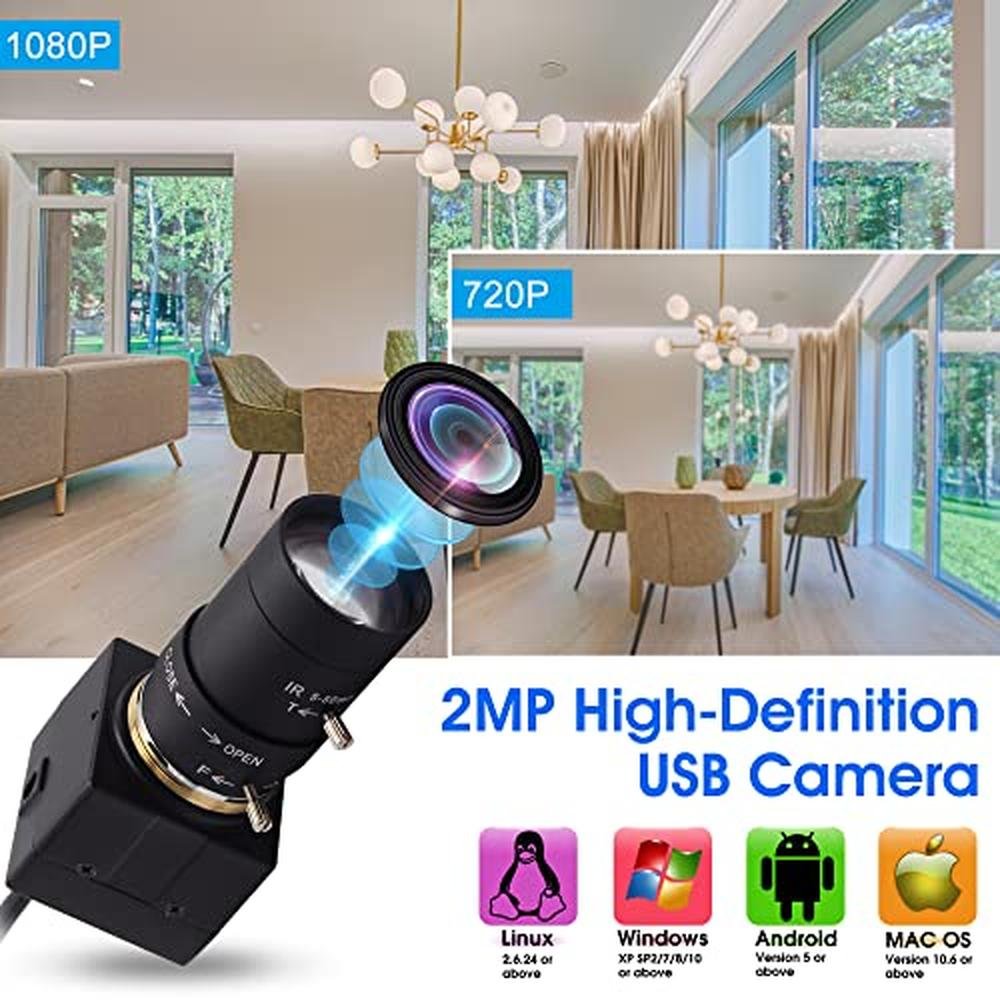 IFWATER Camera: IFWATER USB Camera 1080P 5-50mm 10X – Side View
