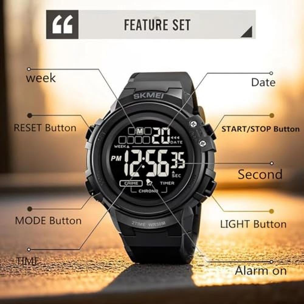Watch IJAHWRS: IJAHWRS Men's Digital Sports Watch – Side View