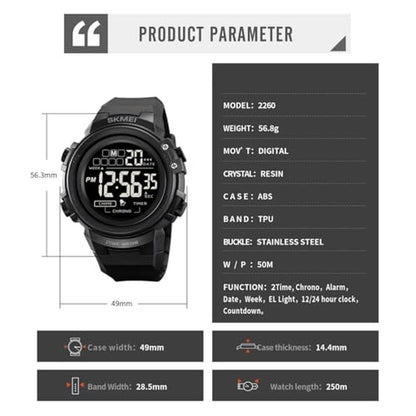 Watch IJAHWRS: IJAHWRS Men's Digital Sports Watch – In Use