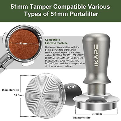 Tamper Espresso: IKAPE 51mm Premium Barista Coffee Tamper – Side View