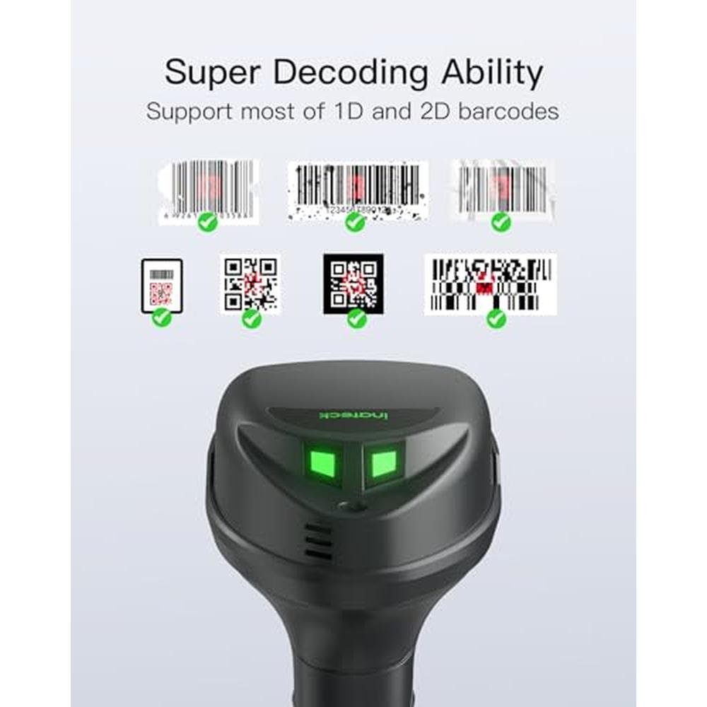 Scanner Inateck: Inateck Wireless Barcode Scanner 1D/2D QR – Side View