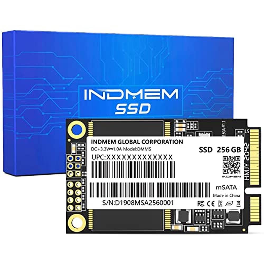 mSATA SSD 256GB: INDMEM Internal Mini SATA III SSD – Front View