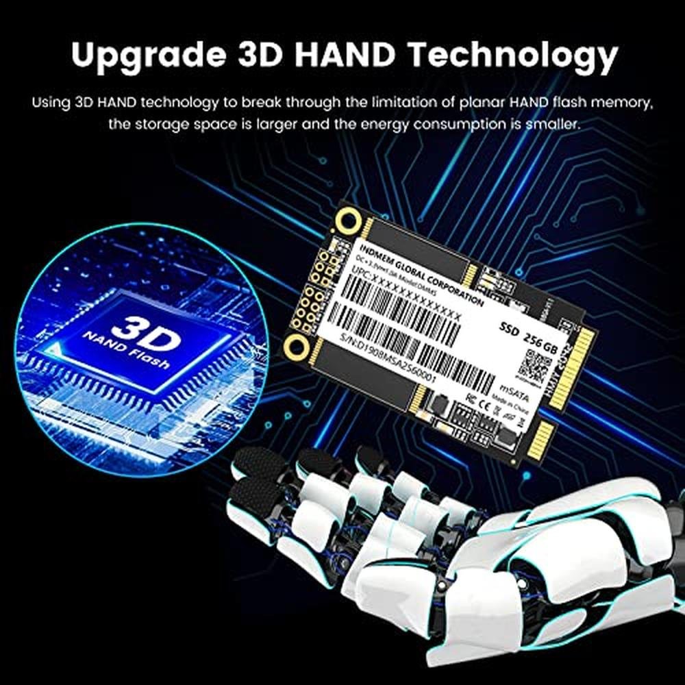 mSATA SSD 256GB: INDMEM Internal Mini SATA III SSD – Packaging
