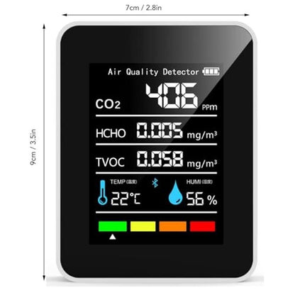 CO2 Detector: Air Quality Monitor 5-in-1 – Side View