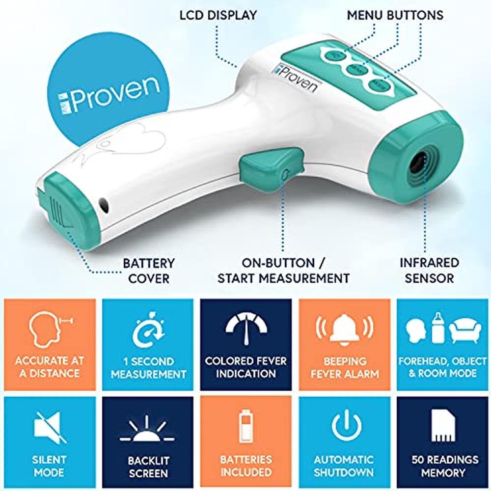 Thermometer Infrared: iProven Thermometer Forehead Digital – Side View