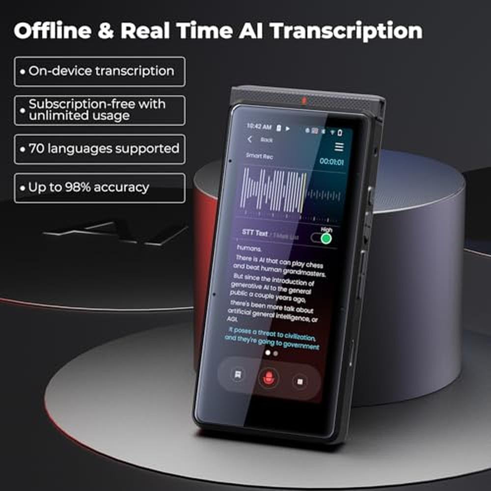 Translation Black: Innioasis PR1 AI Voice Recorder 3.99 – Side View