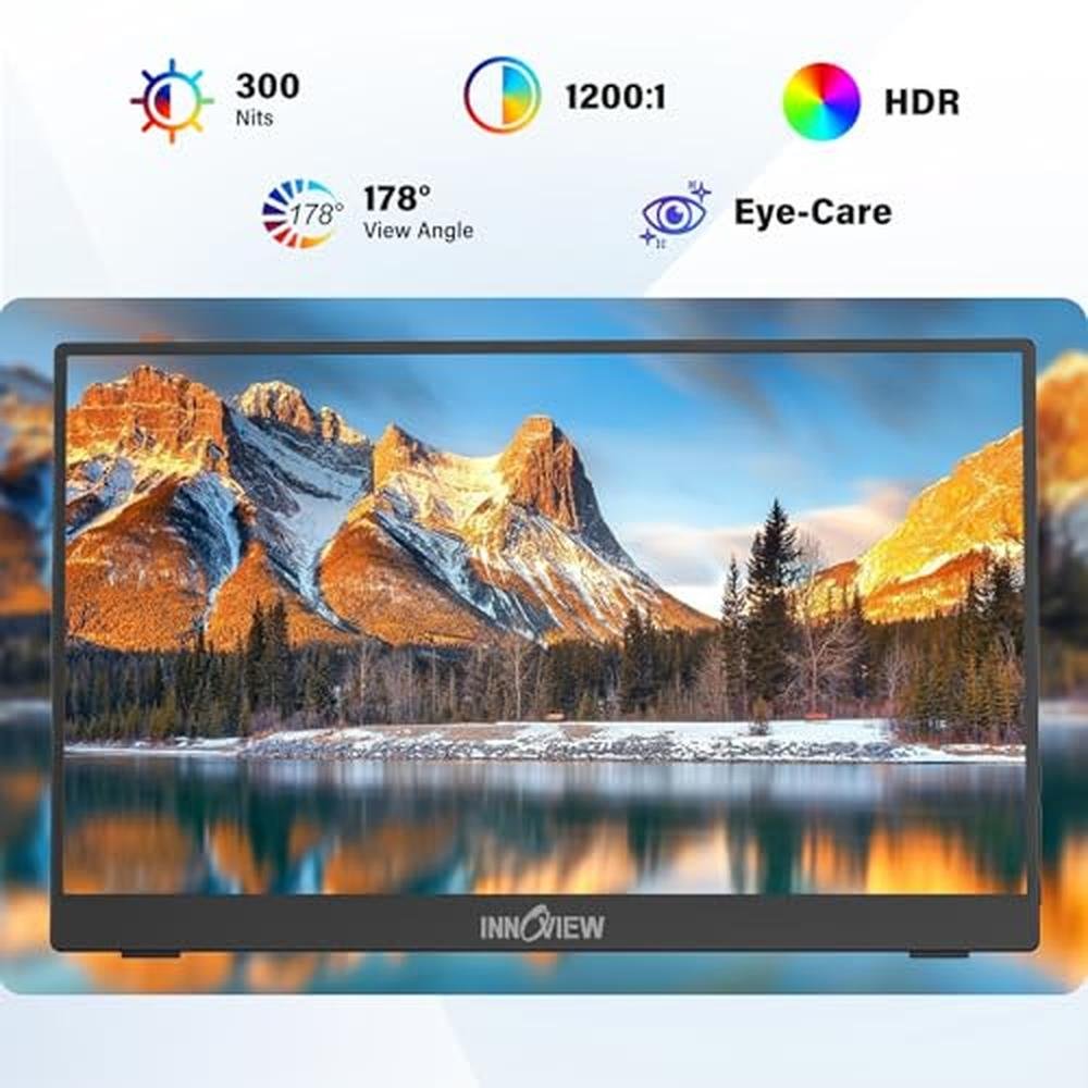 Portable Monitor for Laptop: InnoView 15.6'' FHD 1080P – Side View