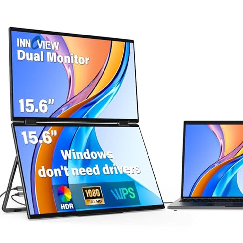 Monitor Dual: InnoView Portable Dual Monitor 15.6 1920x1080 – Front View