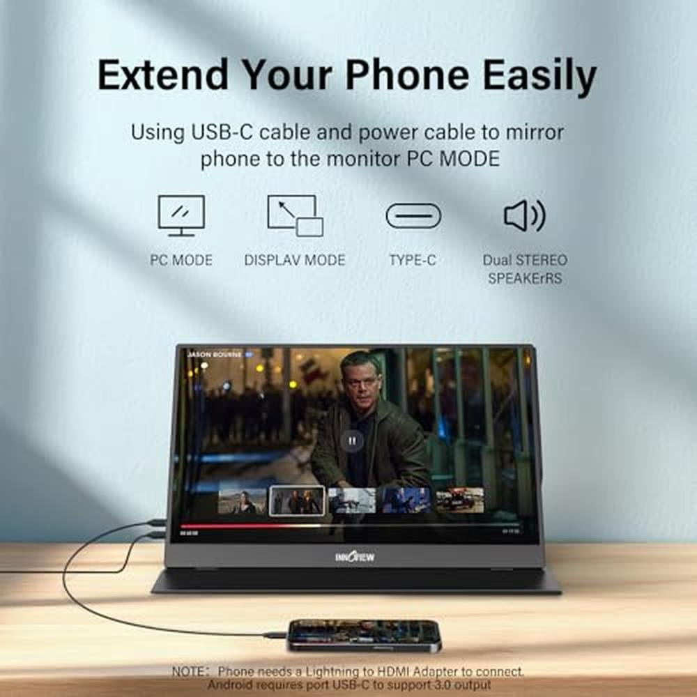 Monitor InnoView: InnoView Portable 15.6 Inch FHD 1080P – In Use