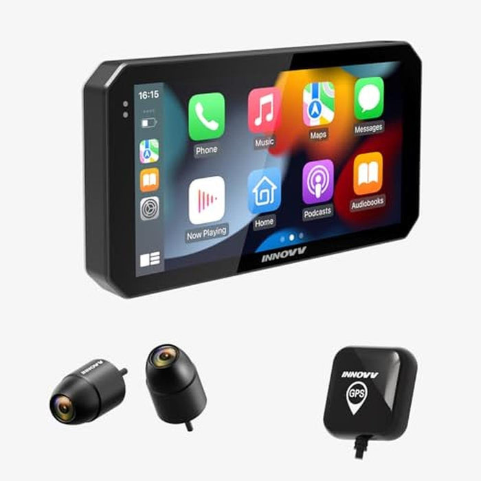 Innovv Motorcycle: Innovv N2 Carplay Dash Cam 6 Touch Screen – Front View